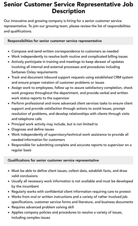 city clearing|Senior Customer Service Representative .
